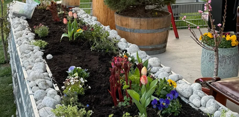 Gartenbeete aus Gabionen